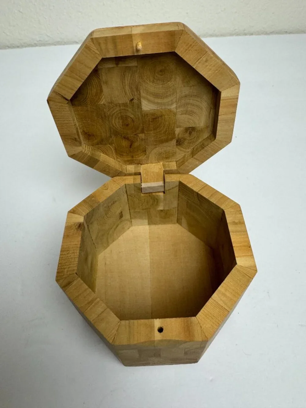 Hexagonal Burlwood Storage Trinket Box